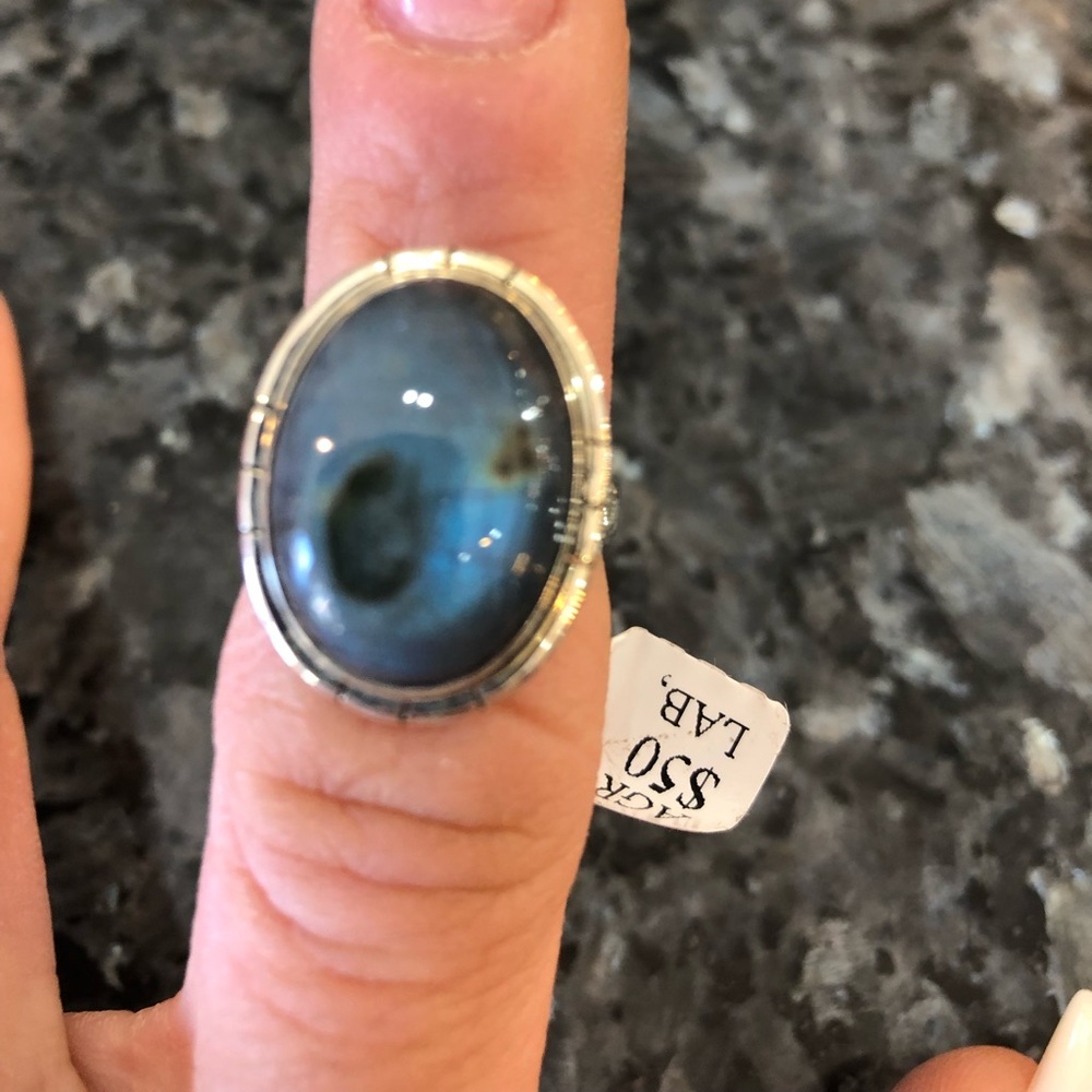 Labradorite and sterling silver ring size 6 - Picture 2 of 2